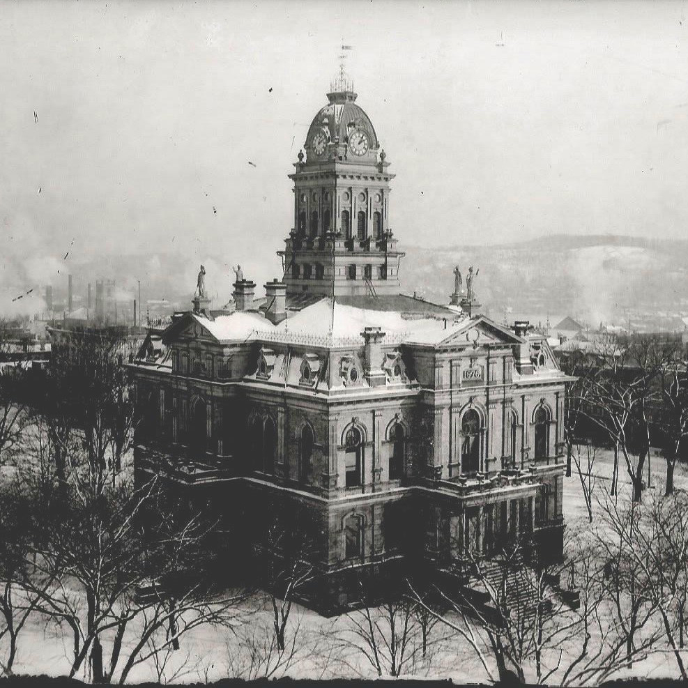 glass plate negative of Licking County courthouse